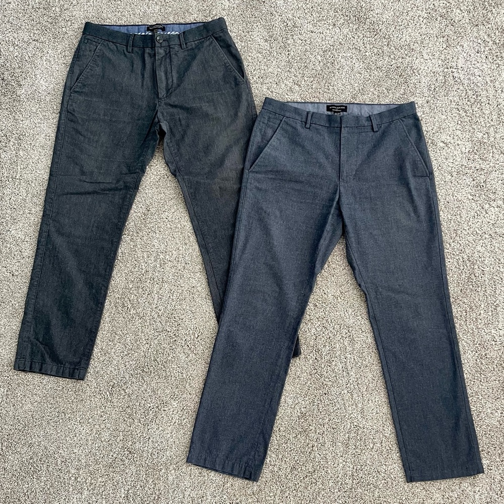 2 pairs Banana Republic men’s Kentfield slim fit pants, size 32x30